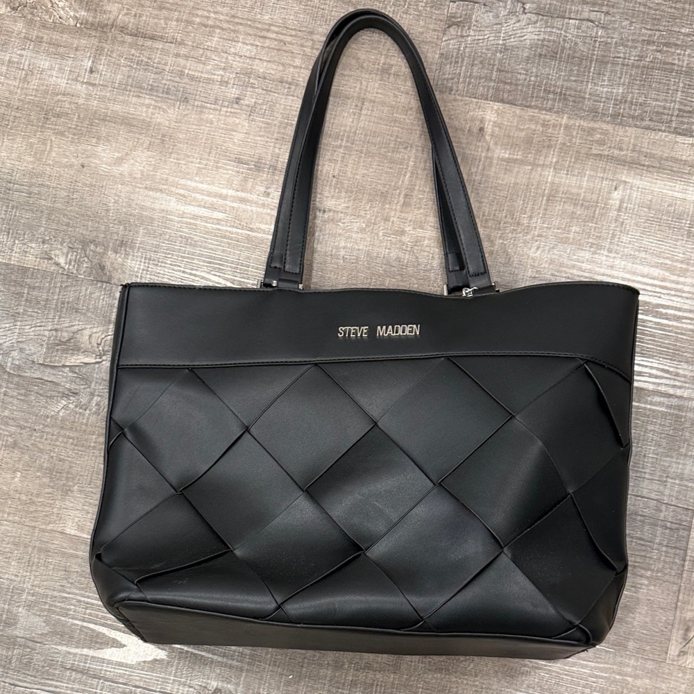 Steve Madden Quilted Black Tote